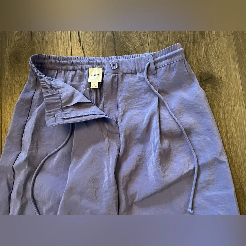 NWT Maeve Anthropologie Wide-Leg Track Pants Purple Size Small Petite - Picture 8 of 12